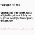 Hadith: The blessing of patience